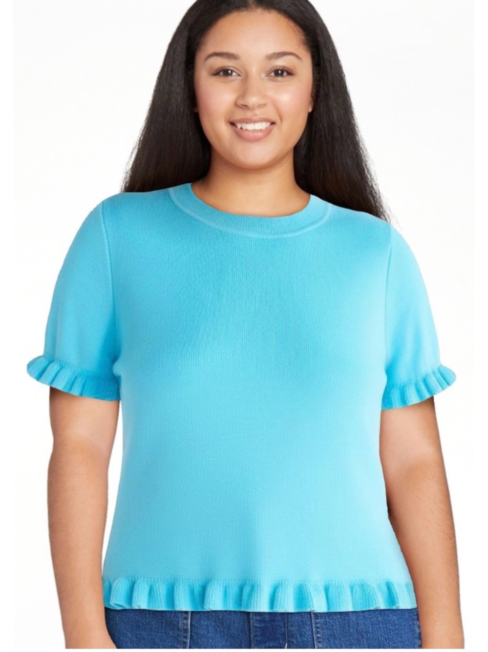 NWT free assembly blue knit sweater CXL 2X 1357